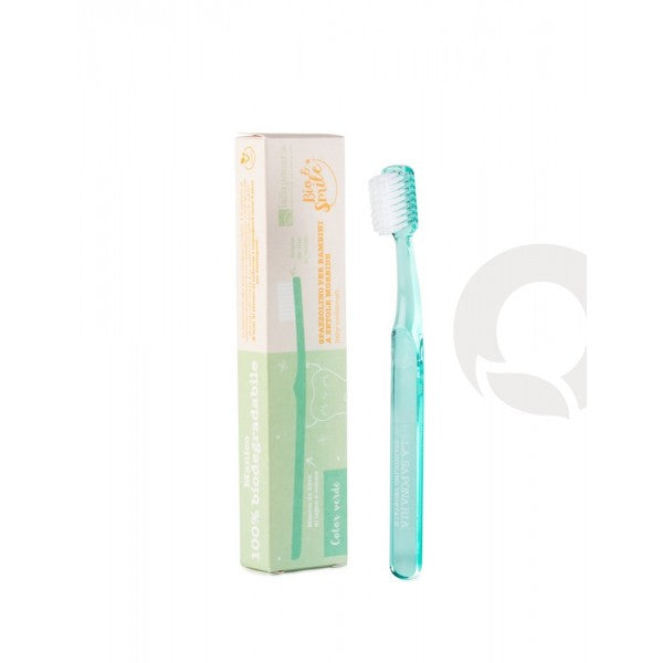 Escova de dentes de fibra vegetal para criança (verde) - La Saponaria